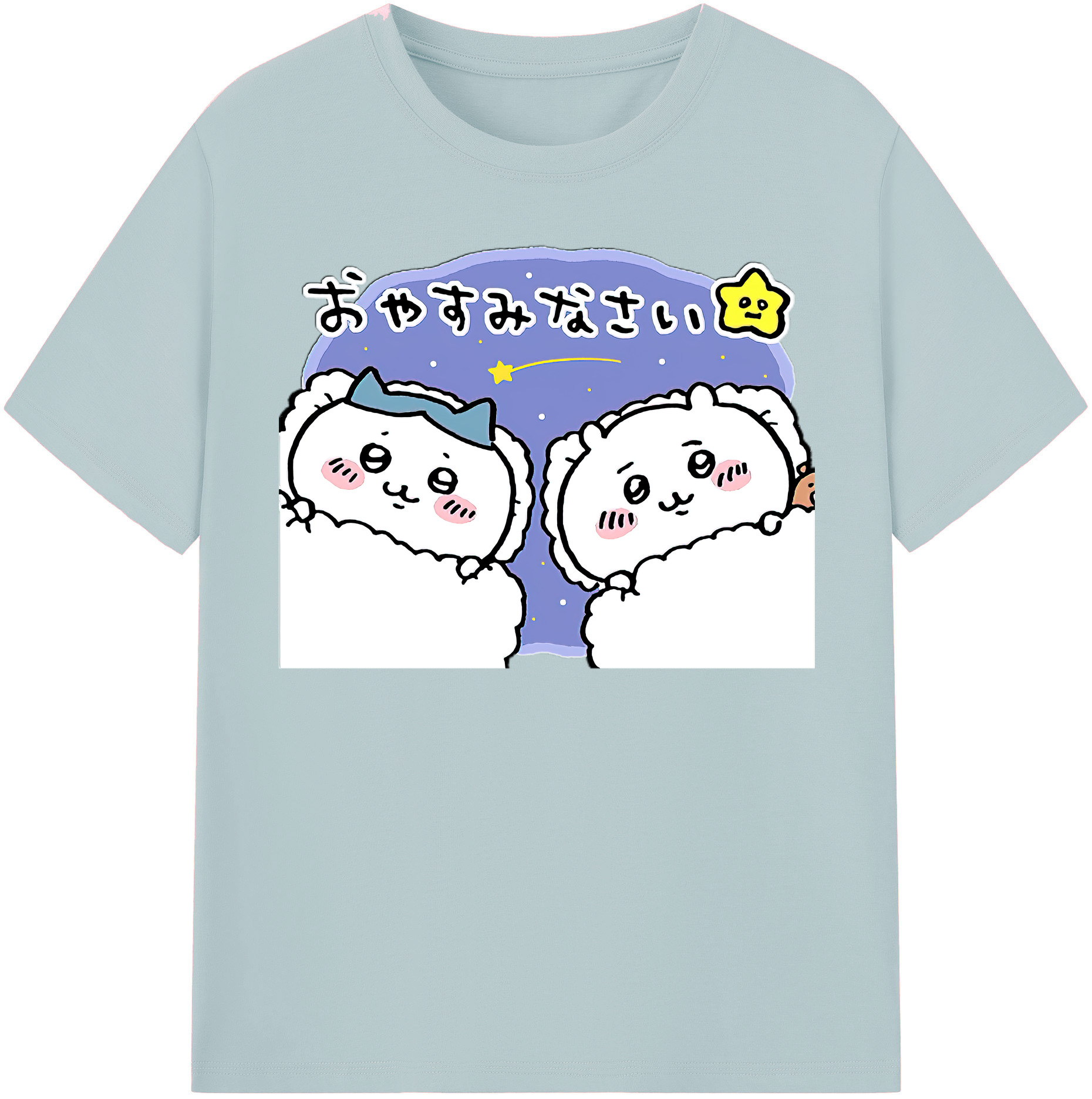 （画像用） ちいかわ ハチワレ Chii-kawa hachiware 綿100％半袖Tシャツ（フロントプリント）